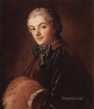 フランソワ・ブーシェ Painting - マフを持つ貴婦人の肖像 フランソワ・ブーシェ